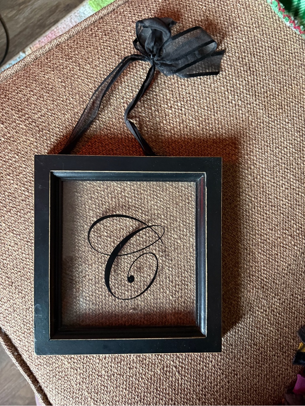 Black Monogram 'C' Hanging Frame - Personalized Wall Accent